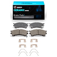 Ceramic Brake Pads & Hardware Kit, 1993-2003 Ford/Lincoln/Mercury/Mazda, Position: Front