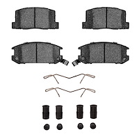 Ceramic Brake Pads & Hardware Kit, 1991-2005 Lexus/Toyota/Scion, Position: Rear