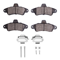 Ceramic Brake Pads & Hardware Kit, 1995-2000 Ford/Lincoln/Mercury/Mazda, Position: Rear