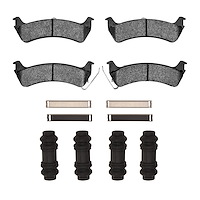 Ceramic Brake Pads & Hardware Kit, 1995-2003 Ford/Lincoln/Mercury/Mazda, Position: Rear