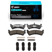 Ceramic Brake Pads & Hardware Kit, 1995-2002 Ford/Lincoln/Mercury/Mazda, Position: Rear