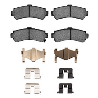 Ceramic Brake Pads & Hardware Kit, 1995-2000 Infiniti/Nissan, Position: Rear