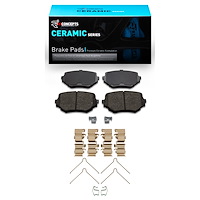 Ceramic Brake Pads & Hardware Kit, 1996-2008 Fits Multiple Makes/Models, Position: Front