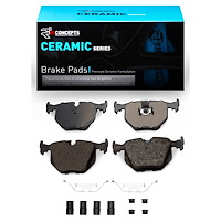 Ceramic Brake Pads & Hardware Kit, 1991-2010 Fits Multiple Makes/Models, Position: Rear