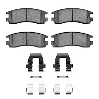 Ceramic Brake Pads & Hardware Kit, 1997-2010 GM, Position: Rear