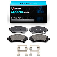 Ceramic Brake Pads & Hardware Kit, 1997-2005 GM, Position: Front