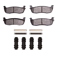 Ceramic Brake Pads & Hardware Kit, 1997-2011 Ford/Lincoln/Mercury/Mazda, Position: Rear