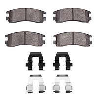 Ceramic Brake Pads & Hardware Kit, 1991-2005 GM, Position: Rear