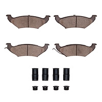 Ceramic Brake Pads & Hardware Kit, 1997-2000 Mopar, Position: Rear