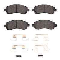 Ceramic Brake Pads & Hardware Kit, 1997-2001 Subaru, Position: Front