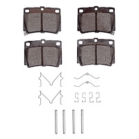 Ceramic Brake Pads & Hardware Kit, 1997-2004 Mitsubishi, Position: Rear
