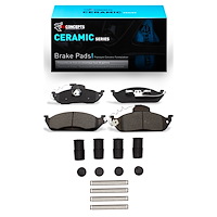 Ceramic Brake Pads & Hardware Kit, 1998-2005 Mercedes-Benz, Position: Front