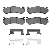 Ceramic Brake Pads & Hardware Kit, 1999-2013 GM, Position: Front & Rear