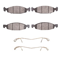 Ceramic Brake Pads & Hardware Kit, 1999-2002 Mopar, Position: Front