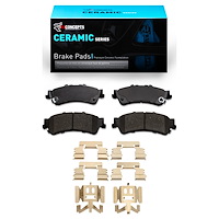 Ceramic Brake Pads & Hardware Kit, 1999-2011 GM, Position: Rear