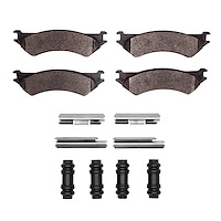 Ceramic Brake Pads & Hardware Kit, 1999-2007 Ford/Lincoln/Mercury/Mazda, Position: Rear