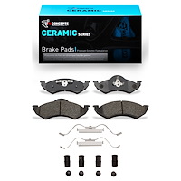 Ceramic Brake Pads & Hardware Kit, 2000-2002 Mopar, Position: Front