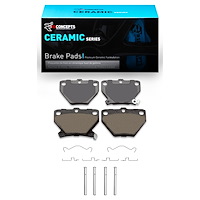 Ceramic Brake Pads & Hardware Kit, 2000-2008 Fits Multiple Makes/Models, Position: Rear