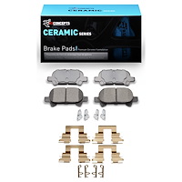 Ceramic Brake Pads & Hardware Kit, 2002-2008 Lexus/Toyota/Scion, Position: Rear