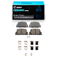 Ceramic Brake Pads & Hardware Kit, 2000-2010 Lexus/Toyota/Scion, Position: Rear