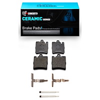 Ceramic Brake Pads & Hardware Kit, 1996-2011 Mercedes-Benz, Position: Rear