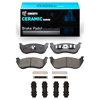 Ceramic Brake Pads & Hardware Kit, 2002-2005 Ford/Lincoln/Mercury/Mazda, Position: Rear