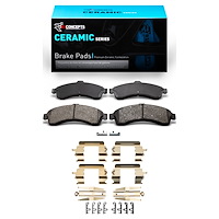Ceramic Brake Pads & Hardware Kit, 2002-2005 GM, Position: Front