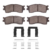 Ceramic Brake Pads & Hardware Kit, 2001-2005 Kia/Hyundai/Genesis, Position: Front