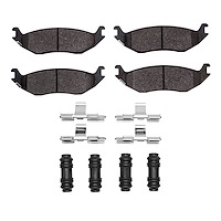 Ceramic Brake Pads & Hardware Kit, Fits Select Mopar, Position: Rear