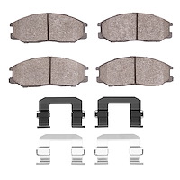 Ceramic Brake Pads & Hardware Kit, 2001-2005 Kia/Hyundai/Genesis, Position: Front