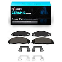 Ceramic Brake Pads & Hardware Kit, 2003-2008 GM, Position: Front