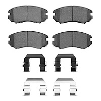 Ceramic Brake Pads & Hardware Kit, 2002-2013 Kia/Hyundai/Genesis, Position: Front