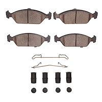 Ceramic Brake Pads & Hardware Kit, 1994-2000 Kia/Hyundai/Genesis, Position: Front