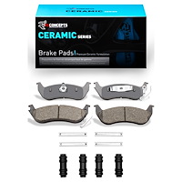 Ceramic Brake Pads & Hardware Kit, 2003-2011 Ford/Lincoln/Mercury/Mazda, Position: Rear