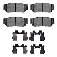 Ceramic Brake Pads & Hardware Kit, 2003-2009 Kia/Hyundai/Genesis, Position: Rear