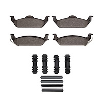Ceramic Brake Pads & Hardware Kit, 2003-2004 Mopar, Position: Rear
