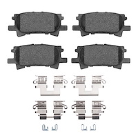 Ceramic Brake Pads & Hardware Kit, 2004-2009 Lexus/Toyota/Scion, Position: Rear