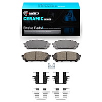 Ceramic Brake Pads & Hardware Kit, 2003-2008 Fits Multiple Makes/Models, Position: Rear