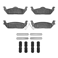 Ceramic Brake Pads & Hardware Kit, 2004-2011 Ford/Lincoln/Mercury/Mazda, Position: Rear