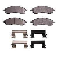 Ceramic Brake Pads & Hardware Kit, 2004-2009 GM, Position: Front
