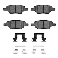 Ceramic Brake Pads & Hardware Kit, 2004-2012 GM, Position: Rear
