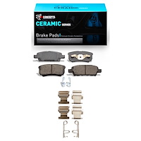 Ceramic Brake Pads & Hardware Kit, 2004-2017 Fits Multiple Makes/Models, Position: Rear