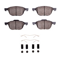 Ceramic Brake Pads & Hardware Kit, Fits Select Fits Multiple Makes/Models, Position: Front