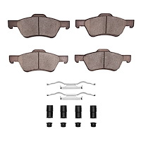 Ceramic Brake Pads & Hardware Kit, 2009-2012 Ford/Lincoln/Mercury/Mazda, Position: Front