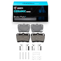 Ceramic Brake Pads & Hardware Kit, 2004-2005 Lexus/Toyota/Scion, Position: Rear