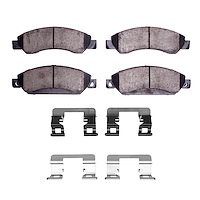 Ceramic Brake Pads & Hardware Kit, 2005-2008 GM, Position: Front