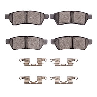 Ceramic Brake Pads & Hardware Kit, Fits Select Fits Multiple Makes/Models, Position: Rear