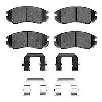 Ceramic Brake Pads & Hardware Kit, 2004-2008 Kia/Hyundai/Genesis, Position: Front