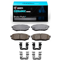 Ceramic Brake Pads & Hardware Kit, Fits Select Fits Multiple Makes/Models, Position: Rear