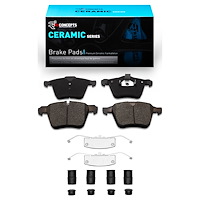 Ceramic Brake Pads & Hardware Kit, 2010-2019 Jaguar, Position: Front